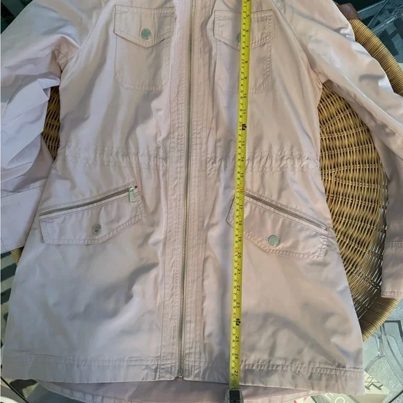 Women's Michael Kors Light Pink Hooded Rain Jacket Sz S - Picture 13 of 15